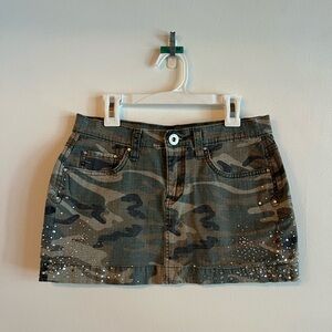 vintage vanilla jeans camo mini skirt size xs/small